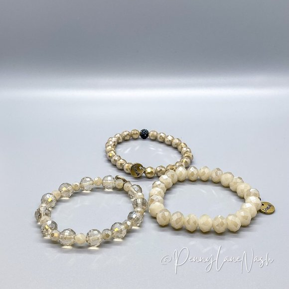 Vintage Jewelry - Vintage 3 Beaded Stretchy Bracelet Set